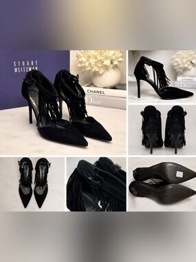 Stuart Weitzman Fringilla Fringe Pumps — 8.5